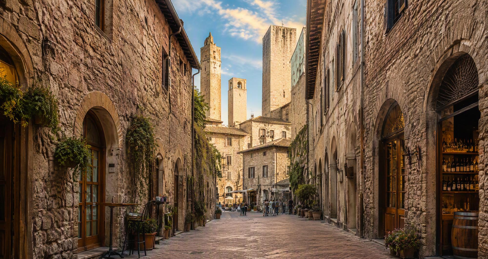 Vicolo medievale in pietra di San Gimignano